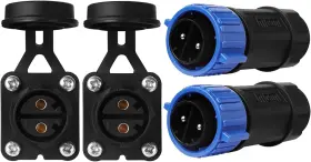Tm-006 Novino Trolling Motor Plug Receptacle Set 12v/24v/ 36v/48v For Blue 2 Pack
