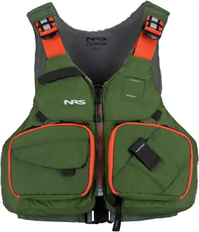 40009.06.107 Nrs Chinook Fishing Life Jacket For Adult Uscg Medium-large Forest