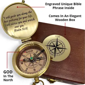 Oakiway 784672851978 Gods Path Compass - Religious Gifts For Men Baptism Gift Teenage Boys #2