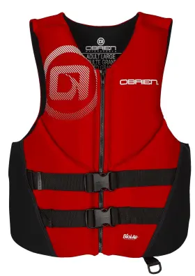 2231837 Obrien Oftbrien Mens Traditional Neoprene Uscga Life Jacket Red X-large