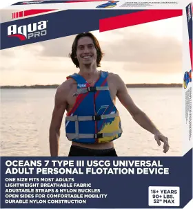 O7v19468z Oceans 7 Us Coast Guard Approved Life Jacket For Universal Adult Uscg Vest