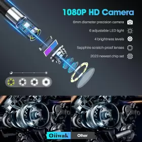 F606a Oiiwak 1080p Endoscope Camera Inspection 360 Rotation Borescope For Ios Android #3