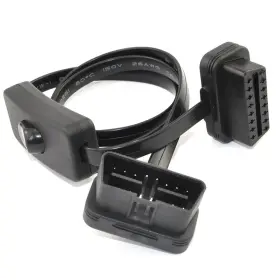 D0102 Ollgen Obd 2 Cable Cord Ultra Slim 16 Pin M/f Obdii Extension With P... Fast Ship
