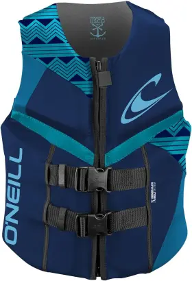 Oneill 191015024485 Oftneill Womens Reactor Uscg Life Vest 4 Navy/riviera/turquoise