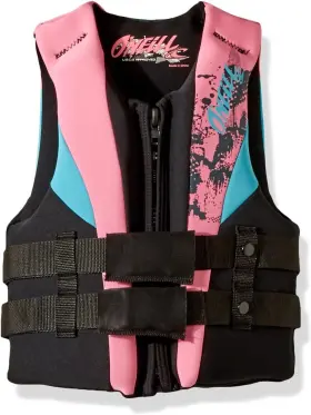 3794-ek6-1sz Oneill Oftneill Youth Reactor Uscg Life Vest One Size Black/pet/turquoise