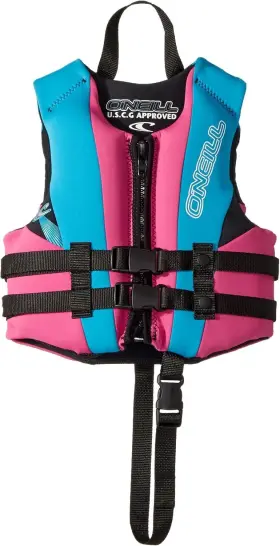 3795-es9-1sz Oneill Oftneill Wetsuits Child Reactor Uscg Life Vest 1sz Pet/turquoise/black