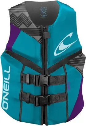 4722-ci7-10 Oneill Oftneill Womens Reactor Uscg Life Vest 10 Turquoise/ultraviolet/graphite