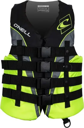 4723-ch6-l Oneill Oftneill Mens Superlite Uscg Life Vest Large Black/lime/smoke/lime