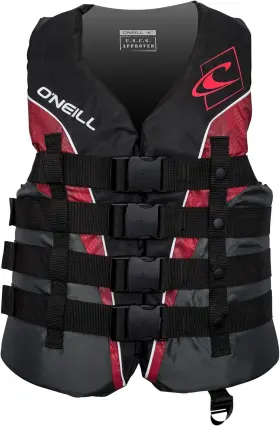 Oneill 603731734888 Oftneill Mens Superlite Uscg Life Vest 3x-large Black/graphite/red White