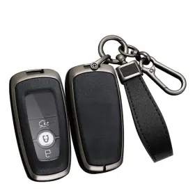Jspw-ftmdo-01 Ontto Key Fob Case Compatible With Ford 3/4/5 Buttons Black Shell-black