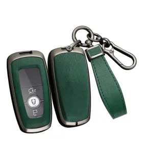 Jspw-ftmdo-03 Ontto Key Fob Case Compatible With Ford 3/4/5 Buttons Black Shell-green