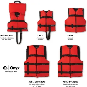 101318 Onyx General Purpose Boating Life Jacket Child Red #2