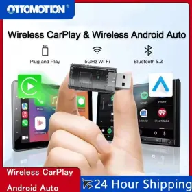 Cp86-dual Ottomaotion 2in1 Wireless Carplay Adapter Android Auto Car Navigation Player Usb Dongle