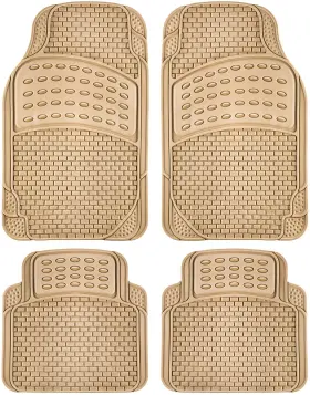 Oxgord 840345112101 4pc Rubber Floor Mats Universal Fit Front Driver Passenger Seats Used