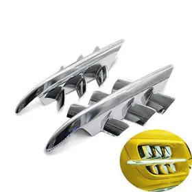 Gl1800 Pacask 768894377393 Motorcycle Chrome Shark Gills Fairing Accents For Goldwing 2001-2010