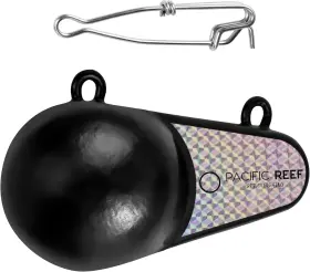 Pacific Reef Spearfishing 782706385802 Pacificreef Downrigger Weight Oval With Fin Coated Ball 4lbs 4 Lbs Black