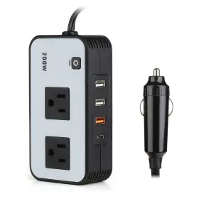 200w Pc C 094276894944 Car Power Inverter Usb Ac Port 110v Outlet Cigarette Lighter