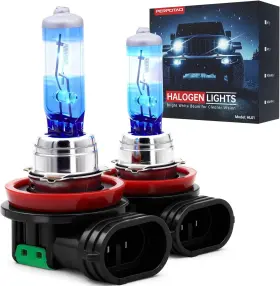 Perpotao 850074113324 H11 Halogen Bulbs 12v 55w 3800k White High Performance Brighter Whiter Light