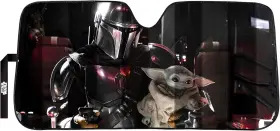003952 Plasticolor Accordion Front Windshield Sunshade Mandalorian Baby Yoda The Child