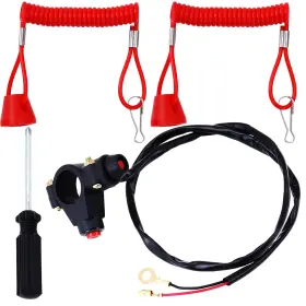 Plaxns 786552483606 7/8 Inch 22mm Handlebar 2 Wire Tether Kill Switch Replacement For 110cc 125cc Taotao