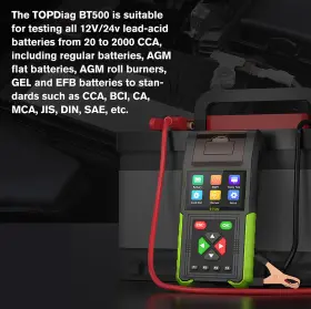 D0100har7iw Plstpft Automotive Battery Analyzer 12v 24v Lead-acid Cca Load Test Active Oscil #3