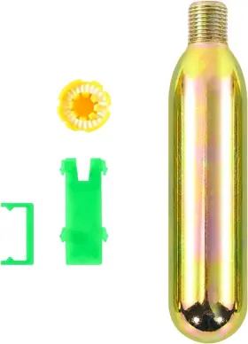 Poesidon 773696414078 24 Grams Co2 Cartridge Rearming Kit Cylinder Two Green Indicator Clip Golden