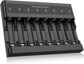 Fy-828 Powerowl Aa Aaa Battery Charger 8 Bay Independent Slot Usb Fast Black