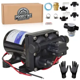 Rvwp-1 Prorefine Rv Water Pump 3.0 Gpm 12v 55 Psi Quiet Selfpriming Diaphragm