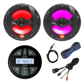 Infprv90-2xbms65lb-kw1620 Prospec Electronics Infinity Marine Bluetooth Radio Receiver 2x 6.5 Inch 225w Led Speaker Accessories