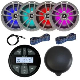 Infprv90-4x6mblt-2xkw1620 Prospec Electronics Infinity Marine Bluetooth Radio Receiver 4x 6.5 Inch 225w Led Speaker Accessories