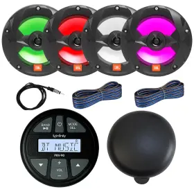 Infprv90-4xbms65lb-2xkw1620 Prospec Electronics Infinity Marine Bluetooth Radio Receiver 4x 6.5 Inch 225w Led Speaker Accessories