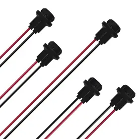 Qboonpt-mhzc01 Qboonpt 5 Pcs 194 Led Bulb Socket With Extension Wiring Harness T10 Pigtail