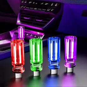 Qhm002 Qing Hongming 4 Pcs Car Usb Lights Portable Plug-in Retro Interior Ambient Ni