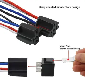 F096 Qitindasen 2 Pieces 4 Pin Car Relay 12v 40a Spst Automotive With Harness Socket #3