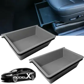 Qcr023-41 Qlhshop Model X/y Under Seat Storage Organizer For Tesla 2025 2024 2023 2022