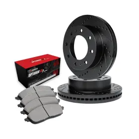 1bc.40090.04 R1 Concepts Rear Brake Kit For 2019-2022 Ram 2500 3500 Drilled Slotted Brak