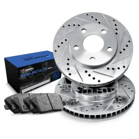 R1 Concepts Fec.67054.03 Front Brake Kit Fits 2000-2001 Dodge Ram 1500 Semi Met Pad