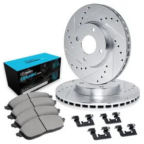 Wgwh1-54197 R1 Concepts Front Brake Kit For 2011-2019 Ford Fiesta Drilled Slotted