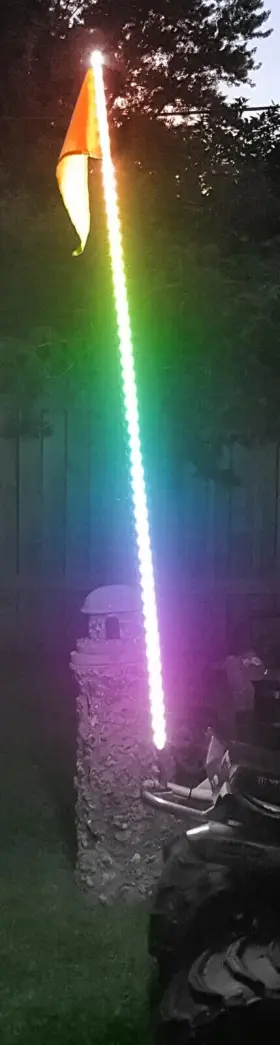 Rsqg5ftrgb Racesport 5ft 5050 Led Atv/jeep Flag Pole Whip Rgb Multi-color