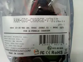 10-30v Ram Mounts 793442921780 Ram-gds-charge-v7b1u Gds Modular Hardwire Charger With Female Usb Type A #2