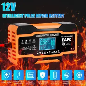 Rapidroo-shop 313052679620 12v 24v 12a 10a Battery Charger Smart Fast Charging For Car Batteries 7-stage Ch #3