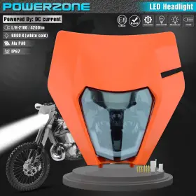 Rapidroo-shop 744110973969 Motorcycle Led Headlight Headlamp Head Light Supermoto Fairing For Ktm Exc Sxf M #2