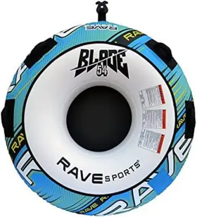 02262 Rave Sports Blade Inflatable Towable Tube 1 Rider Unique Blue