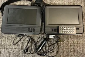 Drc69705e22 Rca 7 Inch Mobile Dvd System With Dual Screens - Remote And Straps Included Box #2