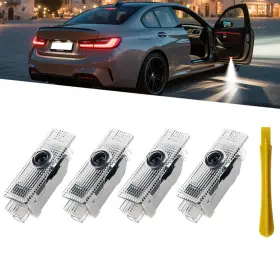 B0f8427yqg Reanna 4pcs Car Door Lights Logo Projector Upgrade Hd Led Welcome Bm-vv-4pcs