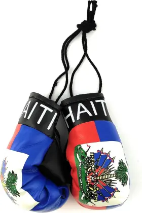 4108 Red Hat Ent Haiti Mini Hanging Boxing Gloves For Car Mirror Small