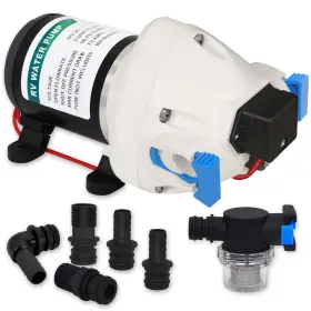 Reeplar 796647508909 Rv Water Pump 3 Gpm 50 Psi 12v Dc Diaphragm Pressure Switch Strainer