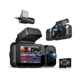 Rexingusa 810046608128 4k 3-channel Dash Cam With Wi-fi Gps Voice Control G-sensor And... Fast Ship
