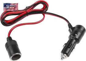Riieyoca 445003130157 12v 24v Car Cigarette Lighter Plug To Socket Power Cable With On Off Sw