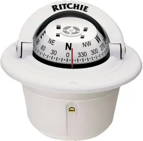 F-50w Ritchie Explorer Flush Mount Compass White